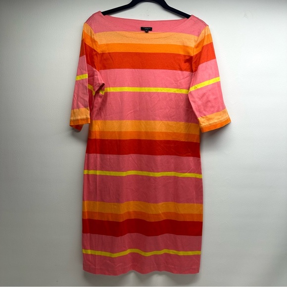 Talbots Tshirt Colorful Striped Dress size M - Picture 2 of 8